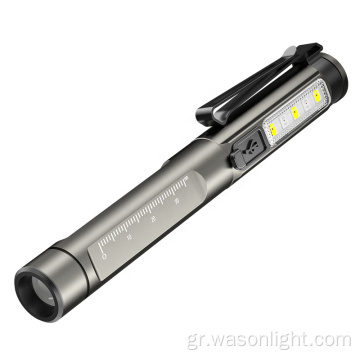 Νέος τύπος-C Rechargable Alumer Doctor Νοσοκόμα Penlight με μαθητή UV Ultraviolet LED Ιατρικό φως στυλό για οδοντίατρο